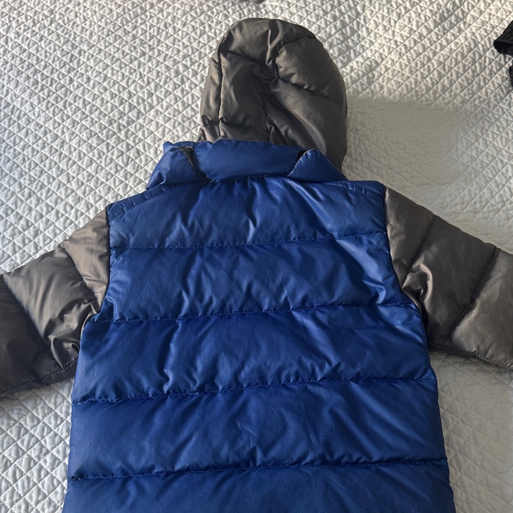One Kid Road Coat Blue and Gray down Hooded Jacket - Picture 7 of 7